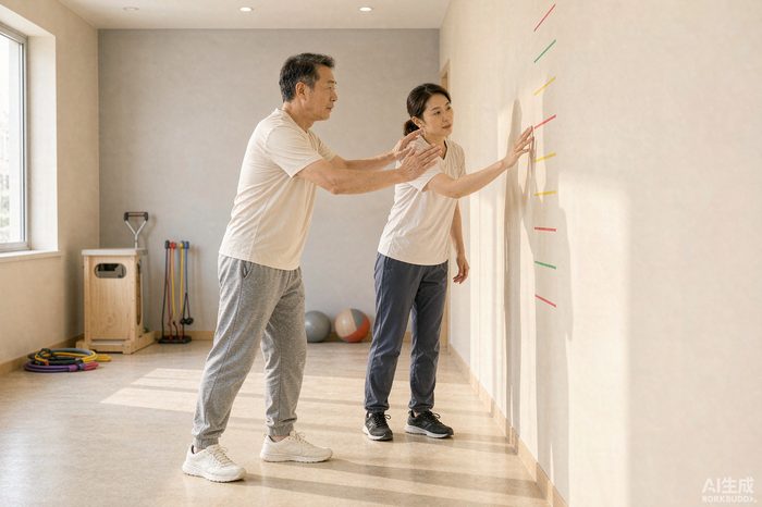 功能锻炼指导(爬墙与钟摆)